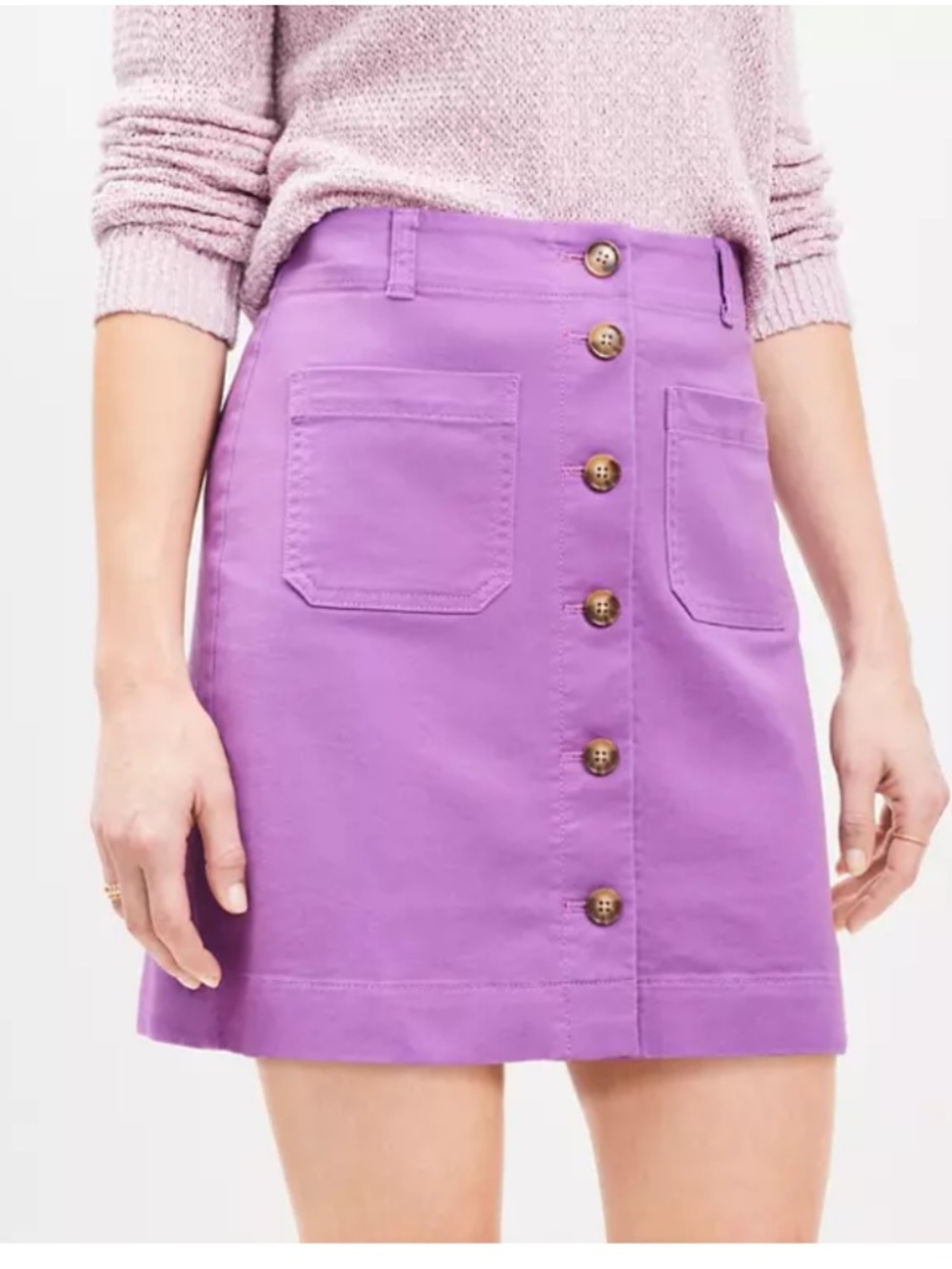 Loft Palmer Button Mini Pocket Skirt